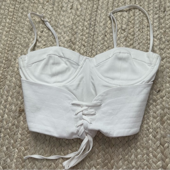 Zara Tops Zara White Bustier Crop Top Wtie Poshmark